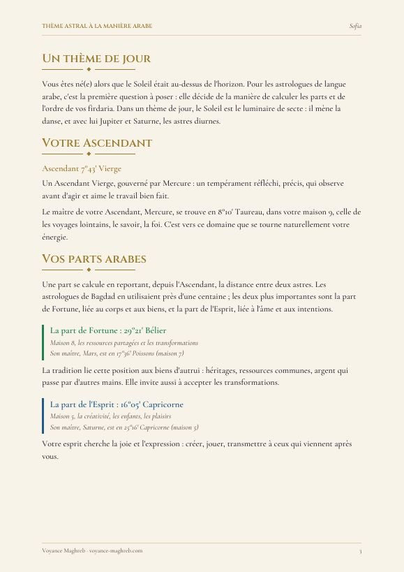 Ascendant et parts arabes